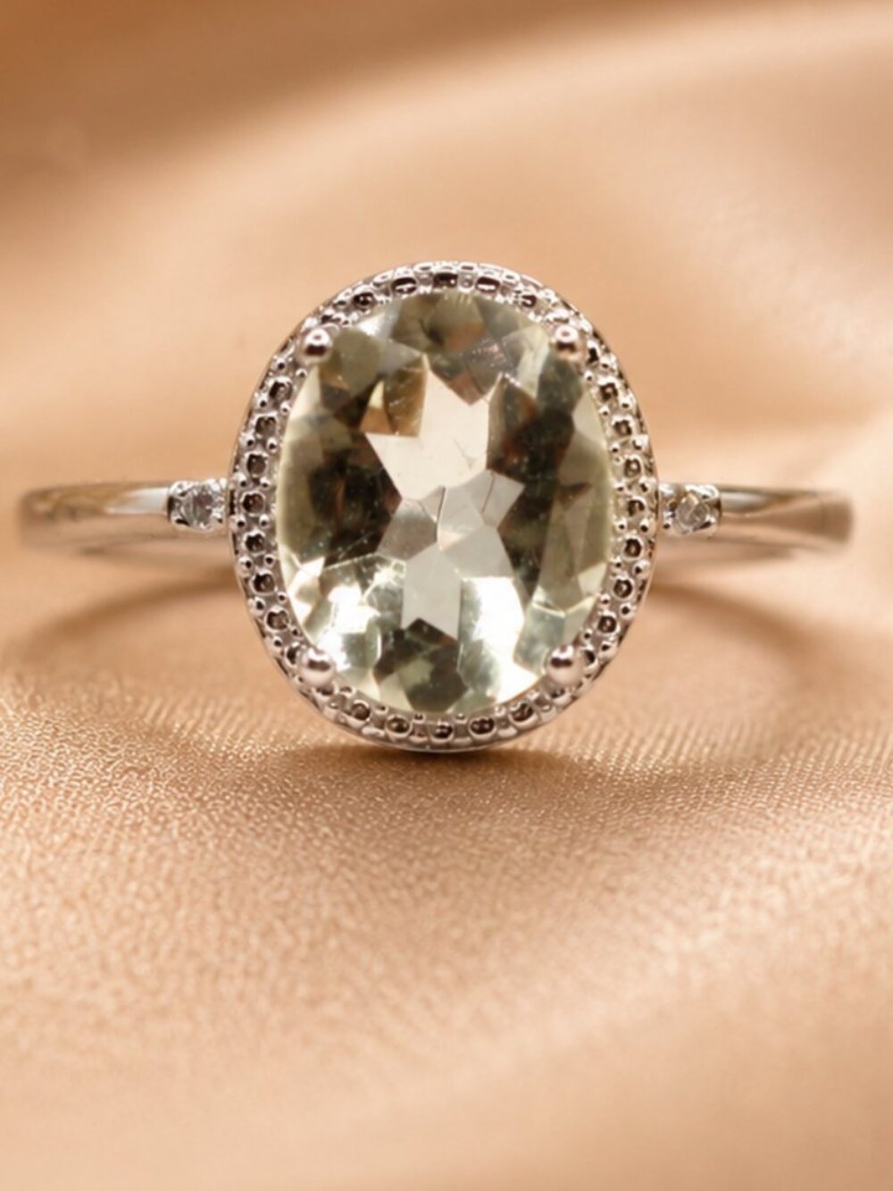Celestia Oval Halo Ring